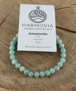 Bracelet Amazonite AA - Perles 6mm, 1 pièce